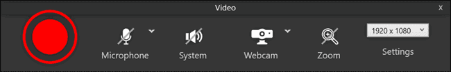 Video toolbar